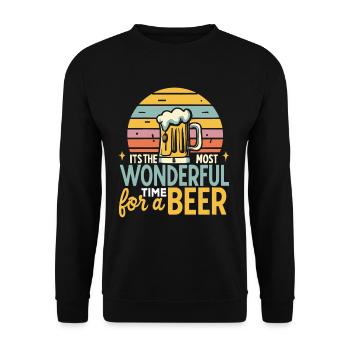 It's the most Wonderful time for a Beer - Unisex Pullover - Schwarz - Vorne - Alina (178cm) & Michal (187cm)