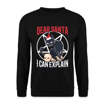 Dear santa i can explain - Unisex Pullover - Schwarz - Vorne - Alina (178cm) & Michal (187cm)