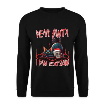 Dear santa i can explain - Unisex Pullover - Schwarz - Vorne - Alina (178cm) & Michal (187cm)