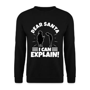 Dear santa i can explain - Unisex Pullover - Schwarz - Vorne - Alina (178cm) & Michal (187cm)