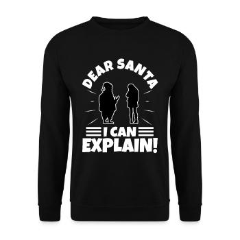 Dear santa i can explain - Unisex Pullover - Schwarz - Vorne - Alina (178cm) & Michal (187cm)
