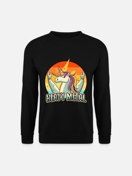 Heavy Metal Unicorn - Unisex Pullover - Schwarz