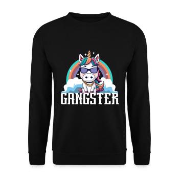 Gangsta Unicorn - Unisex Pullover - Schwarz - Vorne - Alina (178cm) & Michal (187cm)