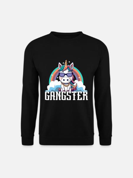 Gangsta Unicorn - Unisex Pullover - Schwarz