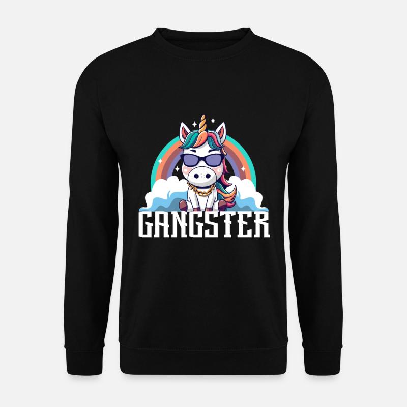 Gangsta Unicorn - Unisex Pullover - Schwarz