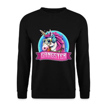Licorne Gangsta - Sweat-shirt Unisexe - noir - Devant - Alina (178cm) & Michal (187cm)