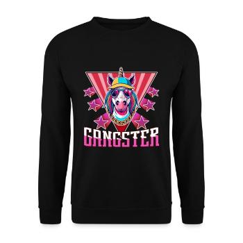 Licorne Gangsta - Sweat-shirt Unisexe - noir - Devant - Alina (178cm) & Michal (187cm)
