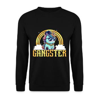 Licorne Gangsta - Sweat-shirt Unisexe - noir - Devant - Alina (178cm) & Michal (187cm)
