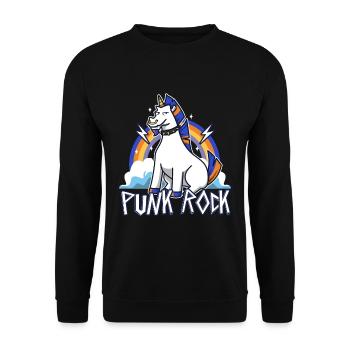Punk Rock Unicorn - Unisex Sweatshirt - black - Front - Alina (178cm) & Michal (187cm)