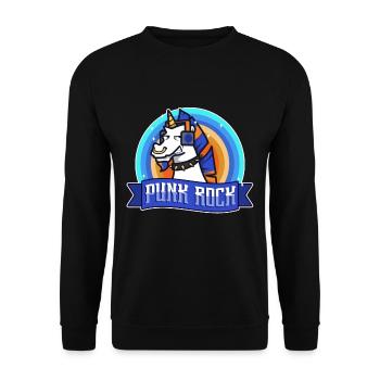 Punk Rock Unicorn - Unisex Pullover - Schwarz - Vorne - Alina (178cm) & Michal (187cm)