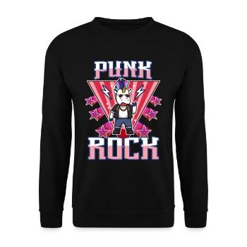 Punk Rock Unicorn - Unisex Sweatshirt - black - Front - Alina (178cm) & Michal (187cm)