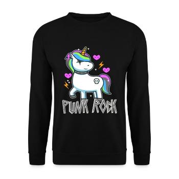 Punk Rock Unicorn - Unisex Sweatshirt - black - Front - Alina (178cm) & Michal (187cm)