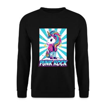 Punk Rock Unicorn - Unisex Sweatshirt - black - Front - Alina (178cm) & Michal (187cm)