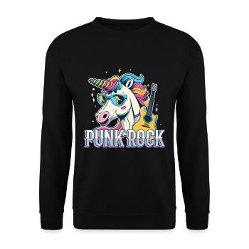 Punk Rock Unicorn - Unisex Sweatshirt - black - Front - Alina (178cm) & Michal (187cm)