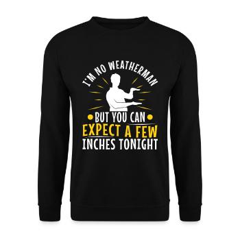 Im no weatherman but you can expect a few inches - Unisex Sweatshirt - black - Front - Alina (178cm) & Michal (187cm)