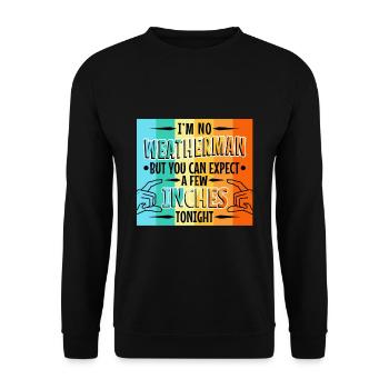 Im no weatherman but you can expect a few inches - Unisex Sweatshirt - black - Front - Alina (178cm) & Michal (187cm)