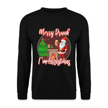 Joyeux saoul, je suis Noël - Sweat-shirt Unisexe - noir - Devant - Alina (178cm) & Michal (187cm)