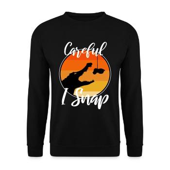 Careful i snap alligator - Unisex Pullover - Schwarz - Vorne - Alina (178cm) & Michal (187cm)