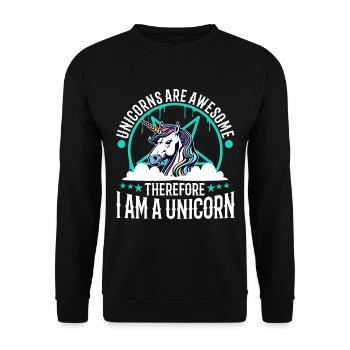 Les licornes sont géniales, donc je suis une licorne - Sweat-shirt Unisexe - noir - Devant - Alina (178cm) & Michal (187cm)