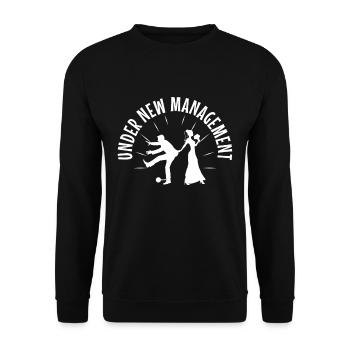 Under New Management groom - Unisex Sweatshirt - black - Front - Alina (178cm) & Michal (187cm)