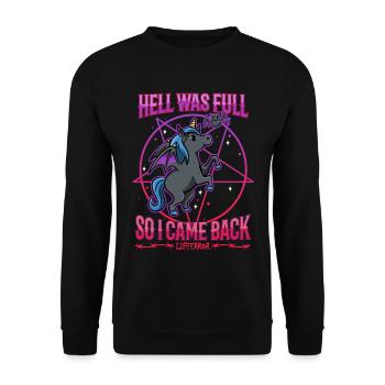 L’enfer était plein alors je suis revenu - Lifeerror - Sweat-shirt Unisexe - noir - Devant - Alina (178cm) & Michal (187cm)