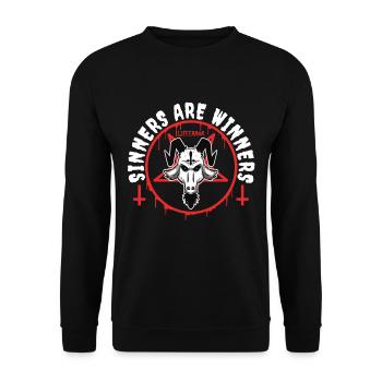 Sinners are Winners - Lifeerror - Unisex Sweatshirt - black - Front - Alina (178cm) & Michal (187cm)
