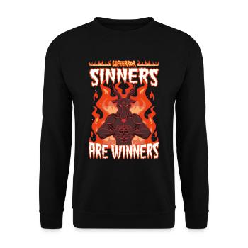Sinners are Winners - Lifeerror - Unisex Sweatshirt - black - Front - Alina (178cm) & Michal (187cm)