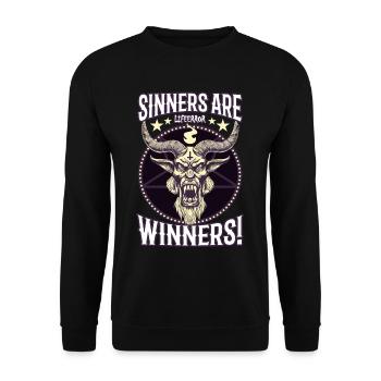 Sinners are Winners - Lifeerror - Unisex Sweatshirt - black - Front - Alina (178cm) & Michal (187cm)