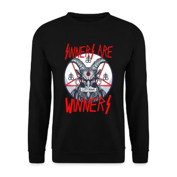 Sinners are Winners - Lifeerror - Unisex Sweatshirt - black - Front - Alina (178cm) & Michal (187cm)