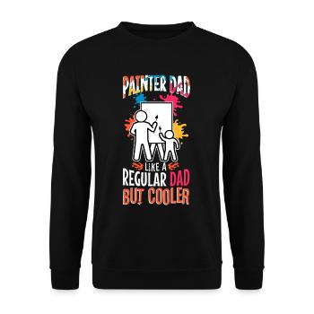 Papa peintre comme un papa normal mais plus cool - Sweat-shirt Unisexe - noir - Devant - Alina (178cm) & Michal (187cm)