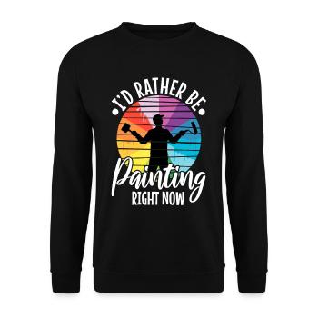 Je préfère peindre - Sweat-shirt Unisexe - noir - Devant - Alina (178cm) & Michal (187cm)