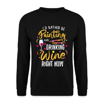 Je préfère peindre - Sweat-shirt Unisexe - noir - Devant - Alina (178cm) & Michal (187cm)