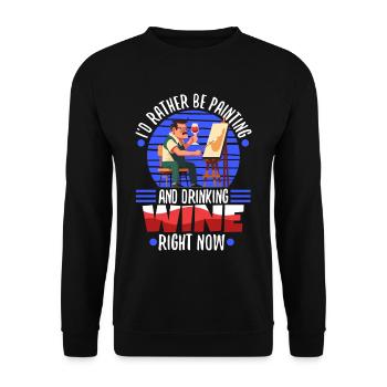 Je préfère peindre - Sweat-shirt Unisexe - noir - Devant - Alina (178cm) & Michal (187cm)