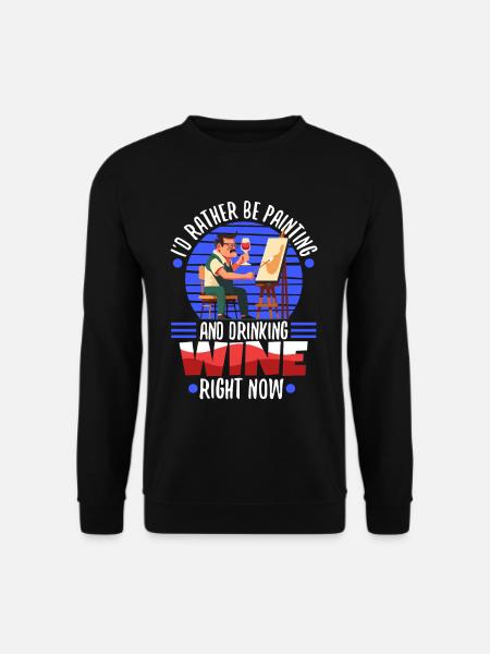I'd rather be painting - Unisex Sweatshirt - black