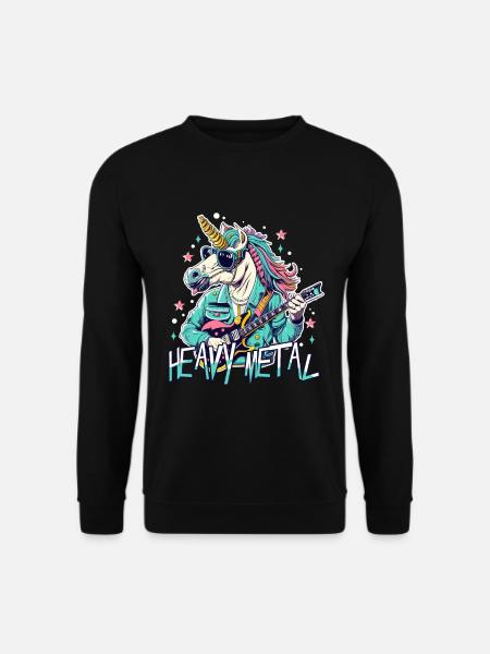 Heavy Metal Unicorn - Unisex Pullover - Schwarz