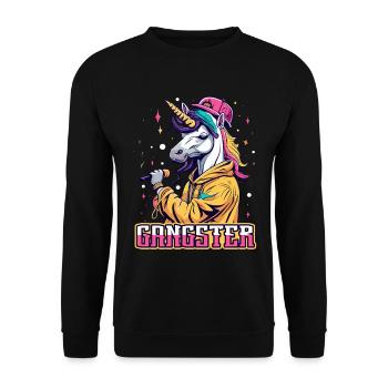 Gangsta Unicorn - Unisex Pullover - Schwarz - Vorne - Alina (178cm) & Michal (187cm)