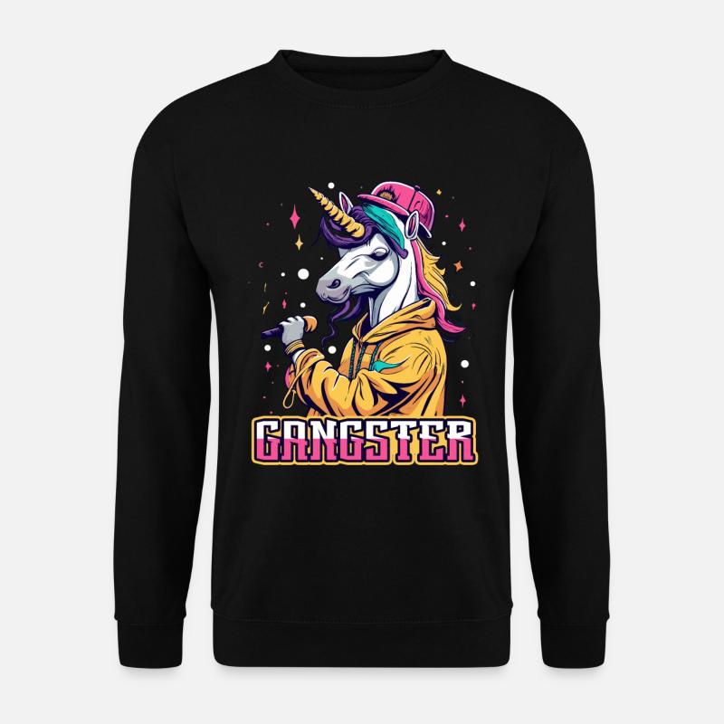 Gangsta Unicorn - Unisex Pullover - Schwarz