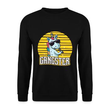 Licorne Gangsta - Sweat-shirt Unisexe - noir - Devant - Alina (178cm) & Michal (187cm)