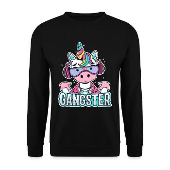 Gangsta Unicorn - Unisex Pullover - Schwarz - Vorne - Alina (178cm) & Michal (187cm)