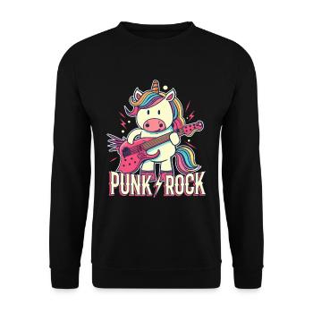 Punk Rock Unicorn - Unisex Sweatshirt - black - Front - Alina (178cm) & Michal (187cm)
