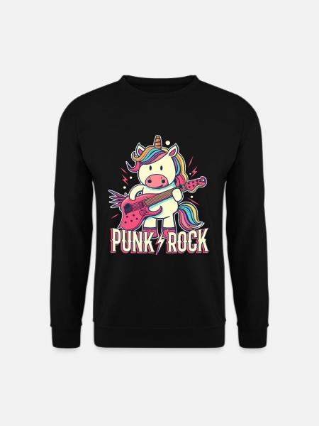 Punk Rock Unicorn - Unisex Pullover - Schwarz
