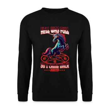 Hell Was Full So I Came Back - Lifeerror - Unisex Pullover - Schwarz - Vorne - Alina (178cm) & Michal (187cm)