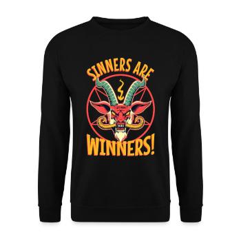 Sinners are Winners - Lifeerror - Unisex Sweatshirt - black - Front - Alina (178cm) & Michal (187cm)