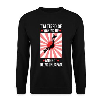 Im tired of waking up and not being in japan - Unisex Sweatshirt - black - Front - Alina (178cm) & Michal (187cm)