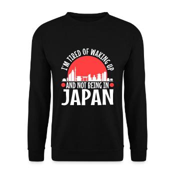 Im tired of waking up and not being in japan - Unisex Sweatshirt - black - Front - Alina (178cm) & Michal (187cm)