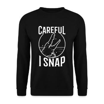 Careful i snap alligator - Unisex Pullover - Schwarz - Vorne - Alina (178cm) & Michal (187cm)