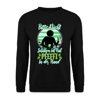 Blutgruppe Pfeffi Positiv - Unisex Pullover - Schwarz - Vorne - Alina (178cm) & Michal (187cm)
