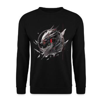 Mecha Tier Tiger Wolf Fuchs Pferd Cyborg - Unisex Pullover - Schwarz - Vorne - Alina (178cm) & Michal (187cm)