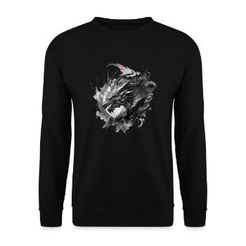 Mecha Tier Tiger Wolf Fuchs Pferd Cyborg - Unisex Pullover - Schwarz - Vorne - Alina (178cm) & Michal (187cm)