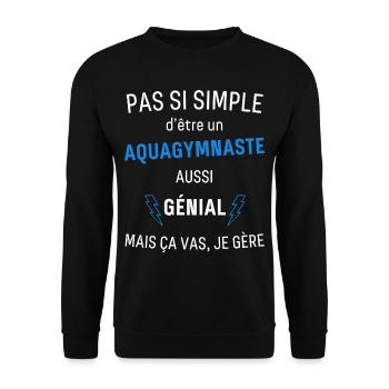 Awesome Aqua Gymnast - Unisex Sweatshirt - black - Front - Alina (178cm) & Michal (187cm)